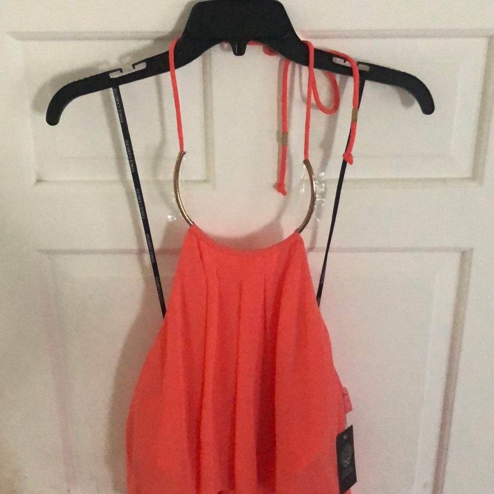 Coral halter summer dress never been worn